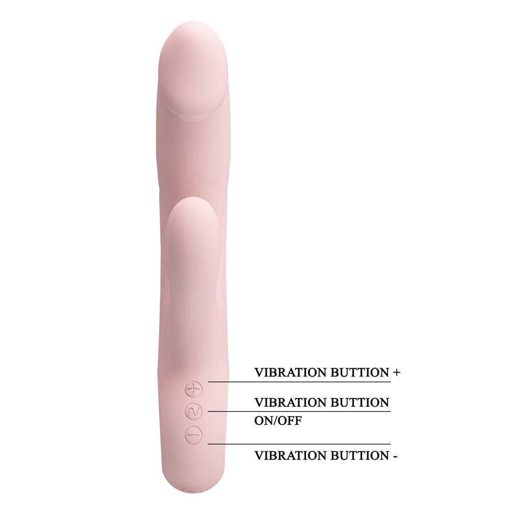 Party Up DAVE Rabbit Vibe - Pink - Pink 19 cm USB Rechargeable Rabbit Vibrator – Sex toys NZ by Naughtyhut. Discreet delivery nationwide.