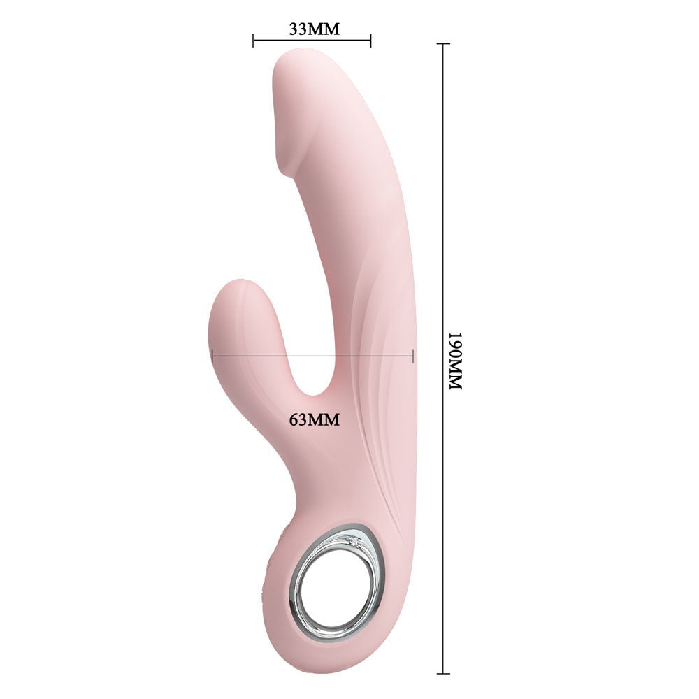 Party Up DAVE Rabbit Vibe - Pink - Pink 19 cm USB Rechargeable Rabbit Vibrator – Sex toys NZ by Naughtyhut. Discreet delivery nationwide.