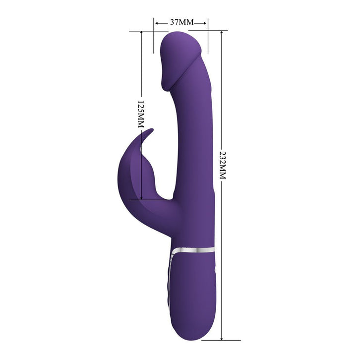 Party Up DAVID Swinging Vibe - Purple - Purple 23.2 cm USB Rechargeable Rabbit Vibrator with Flicking Arm – Sex toys NZ by Naughtyhut. Discreet delivery nationwide.