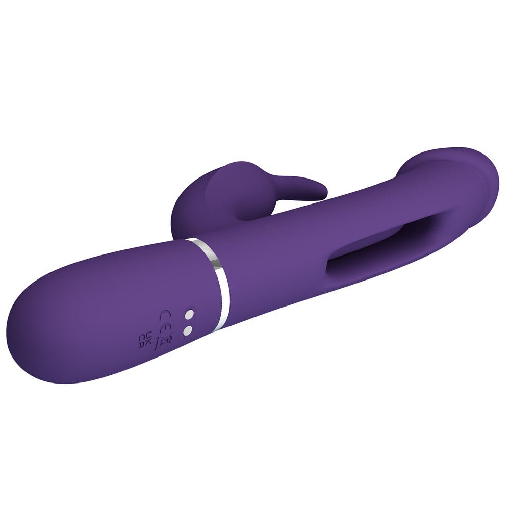 Party Up DAVID Swinging Vibe - Purple - Purple 23.2 cm USB Rechargeable Rabbit Vibrator with Flicking Arm – Sex toys NZ by Naughtyhut. Discreet delivery nationwide.