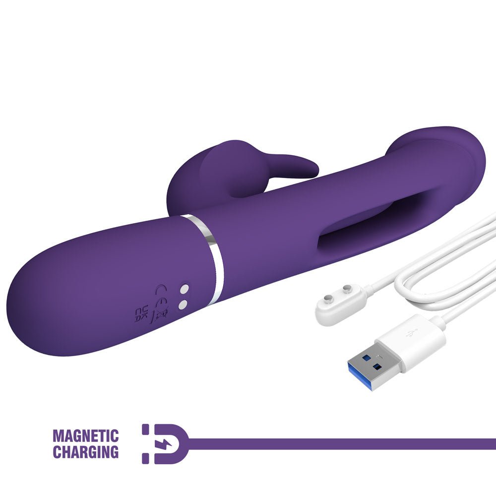 Party Up DAVID Swinging Vibe - Purple - Purple 23.2 cm USB Rechargeable Rabbit Vibrator with Flicking Arm – Sex toys NZ by Naughtyhut. Discreet delivery nationwide.