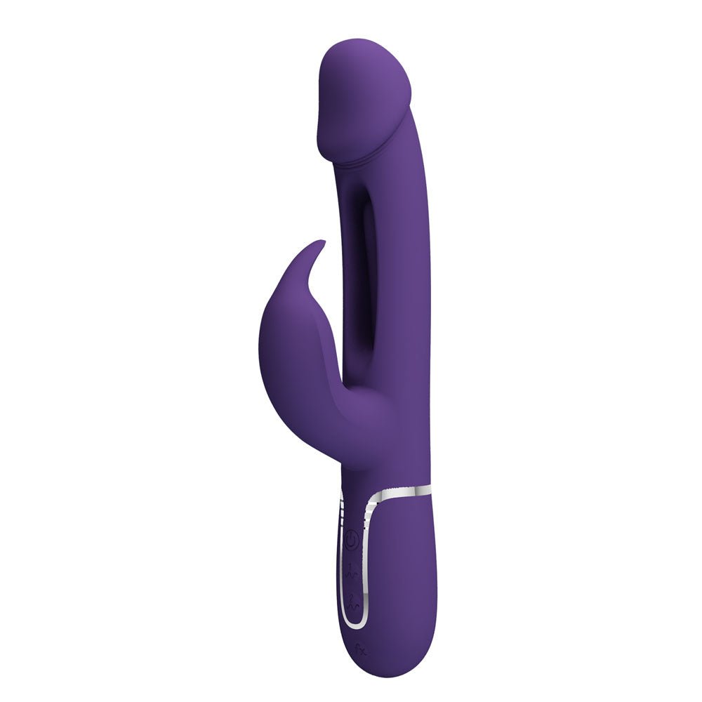 Party Up DAVID Swinging Vibe - Purple - Purple 23.2 cm USB Rechargeable Rabbit Vibrator with Flicking Arm – Sex toys NZ by Naughtyhut. Discreet delivery nationwide.