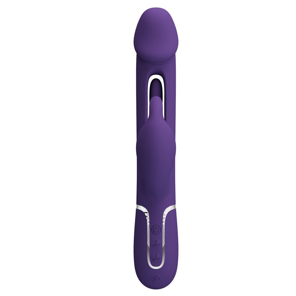 Party Up DAVID Swinging Vibe - Purple - Purple 23.2 cm USB Rechargeable Rabbit Vibrator with Flicking Arm – Sex toys NZ by Naughtyhut. Discreet delivery nationwide.