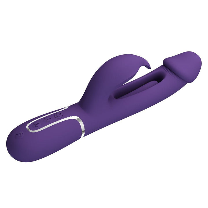 Party Up DAVID Swinging Vibe - Purple - Purple 23.2 cm USB Rechargeable Rabbit Vibrator with Flicking Arm – Sex toys NZ by Naughtyhut. Discreet delivery nationwide.