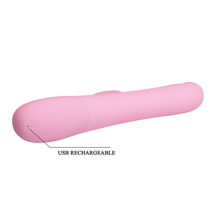 Party Up DEAN Wavy Rotation Vibe - Pink - Pink 23.8 cm USB Rechargeable Rotating Rabbit Vibrator – Sex toys NZ by Naughtyhut. Discreet delivery nationwide.
