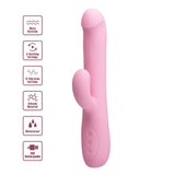 Buy Party Up DEAN Wavy Rotation Vibe - Pink - Pink 23.8 cm USB Rechargeable Rotating Rabbit Vibrator – Naughtyhut NZ sex toys online. Discreet delivery & top brands.