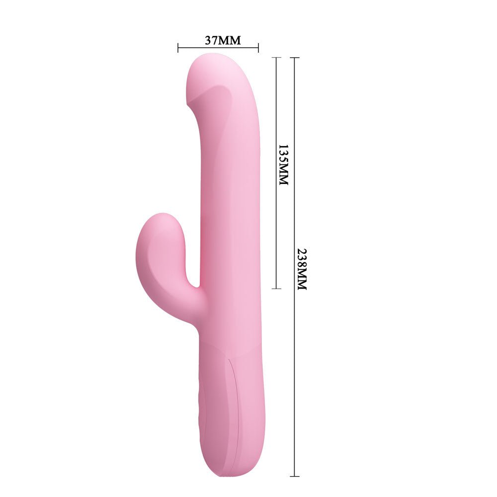 Party Up DEAN Wavy Rotation Vibe - Pink - Pink 23.8 cm USB Rechargeable Rotating Rabbit Vibrator – Sex toys NZ by Naughtyhut. Discreet delivery nationwide.