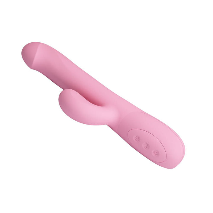 Party Up DEAN Wavy Rotation Vibe - Pink - Pink 23.8 cm USB Rechargeable Rotating Rabbit Vibrator – Sex toys NZ by Naughtyhut. Discreet delivery nationwide.