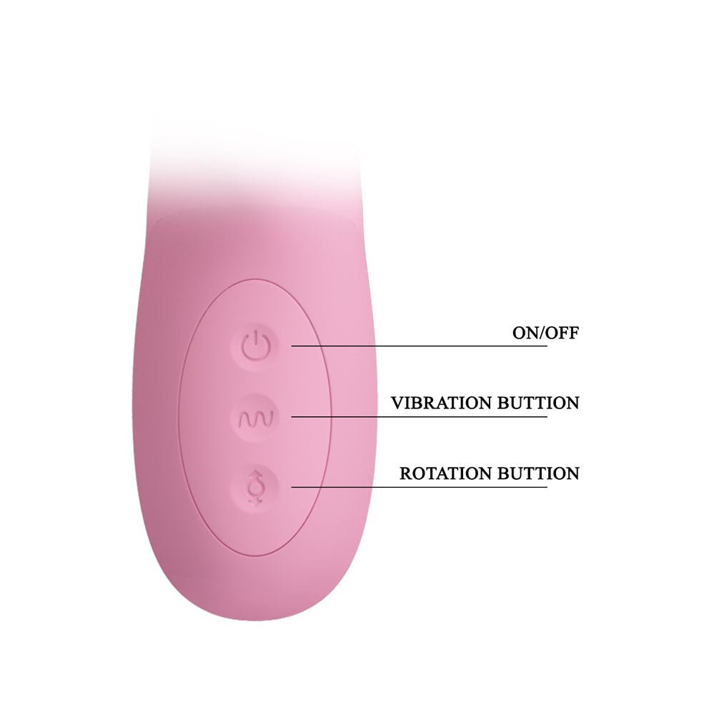Party Up DEAN Wavy Rotation Vibe - Pink - Pink 23.8 cm USB Rechargeable Rotating Rabbit Vibrator – Sex toys NZ by Naughtyhut. Discreet delivery nationwide.