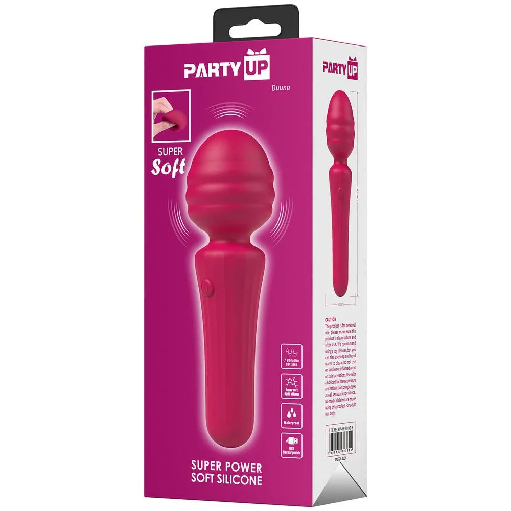 Party Up Duuna retail box alone, pink front panel with hanging tab