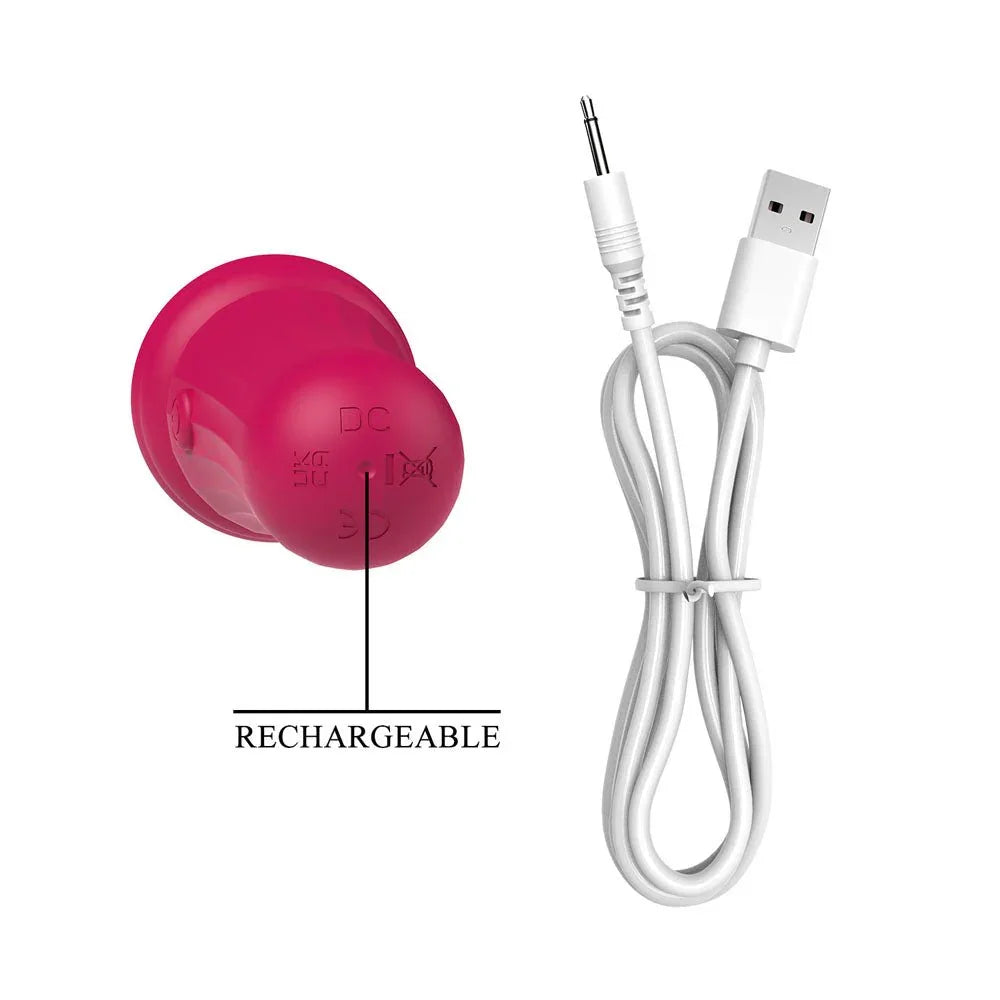 Party Up Duuna base close-up beside its white USB charging cable