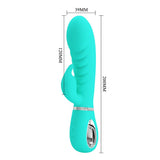 Buy Party Up EDWARD Rabbit Vibe - Teal - Teal 20 cm USB Rechargeable Rabbit Vibrator – Naughtyhut NZ sex toys online. Discreet delivery & top brands.