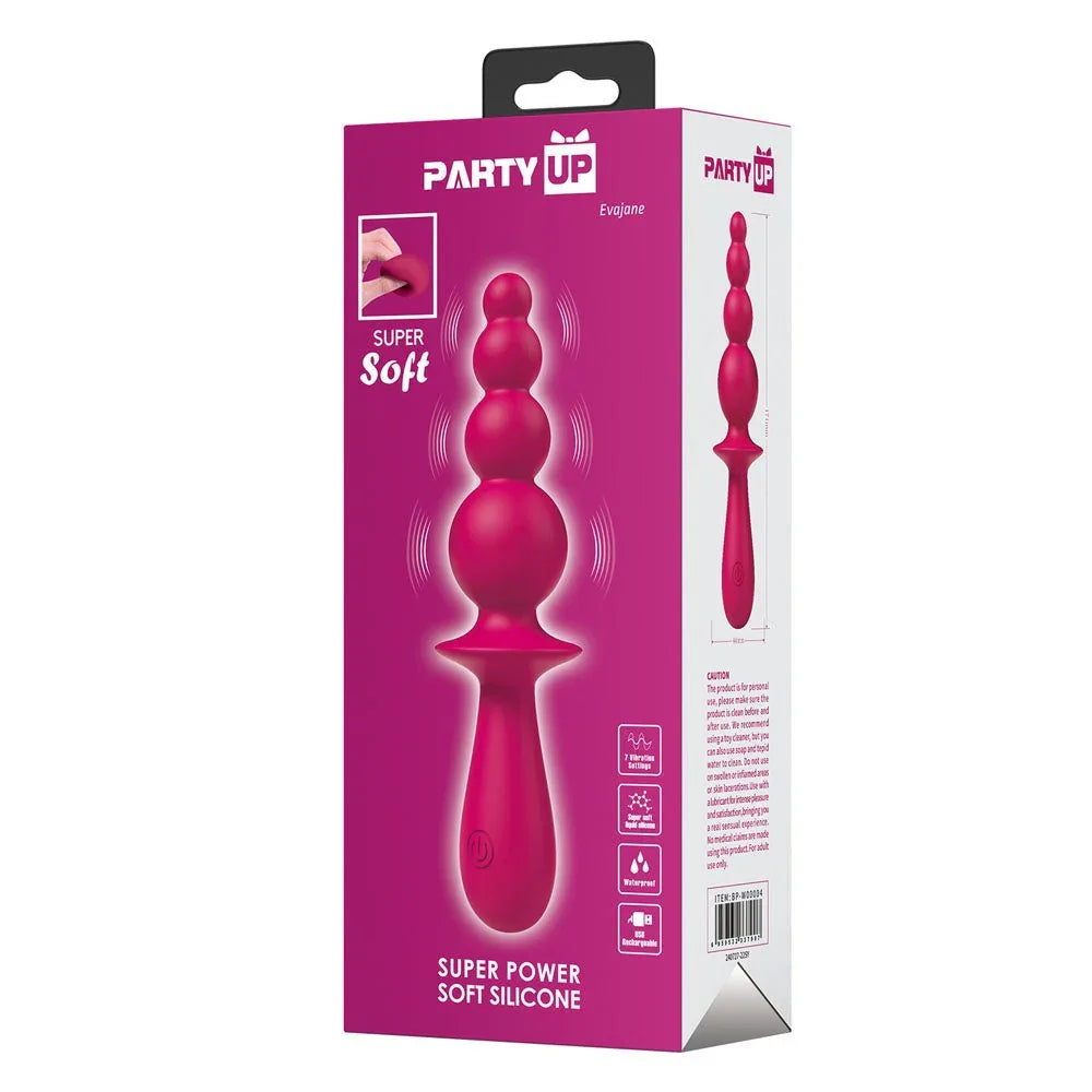 Party Up Evajane retail box alone, pink front panel with hanging tab