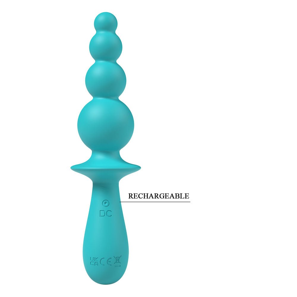 Buy Party Up EVAJANE - Teal - Teal 17.1 cm USB Rechargeable Beaded Vibrator – Naughtyhut NZ sex toys online. Discreet delivery & top brands.