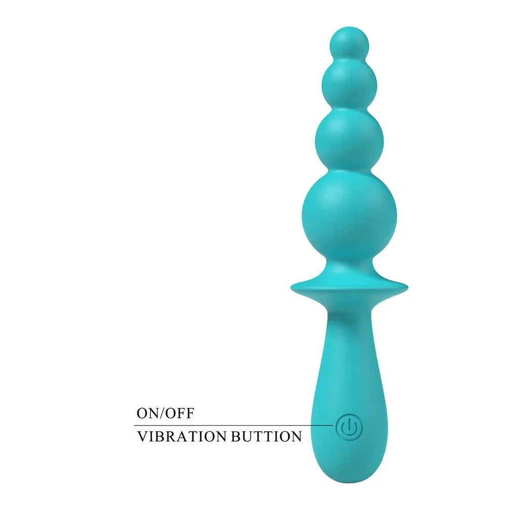 Party Up Evajane in Teal with the on/off vibration button labelled on the handle