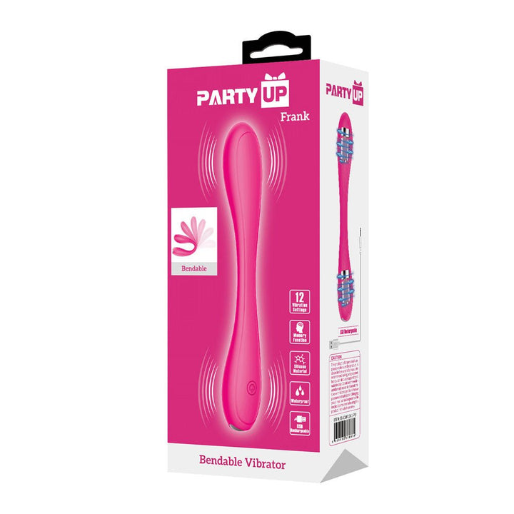 Party Up FRANK Bendable Vibe - Pink - Pink 17.1 cm Bendable Vibrator – Sex toys NZ by Naughtyhut. Discreet delivery nationwide.