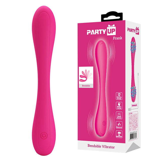 Buy Party Up FRANK Bendable Vibe - Pink - Pink 17.1 cm Bendable Vibrator – Naughtyhut NZ sex toys online. Discreet delivery & top brands.