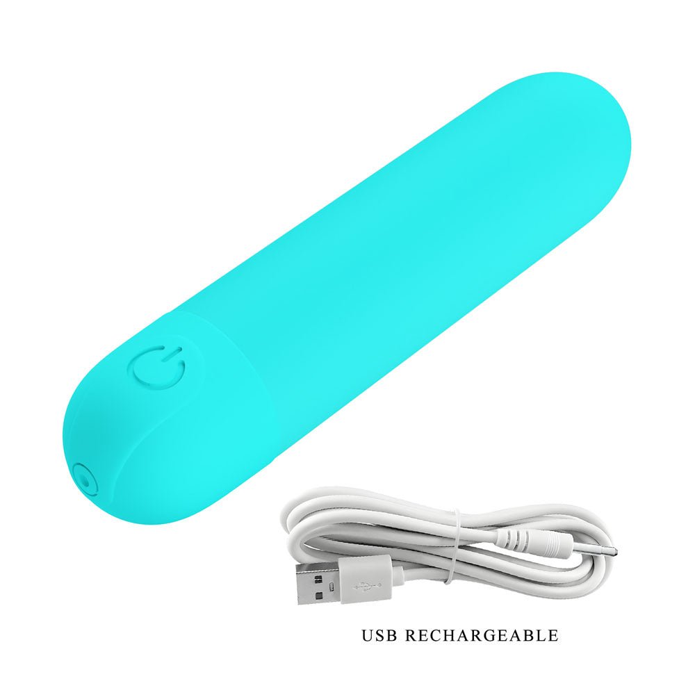 Buy Party Up HARRY Mini Bullet - Teal - Teal 8 cm USB Rechargeable Bullet – Naughtyhut NZ sex toys online. Discreet delivery & top brands.