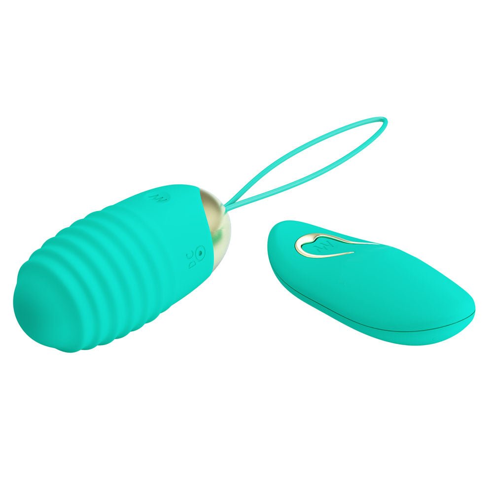 Buy Party Up IAN Remote Egg - Teal - Teal USB Rechargeable Vibrating Egg with Wireless Remote – Naughtyhut NZ sex toys online. Discreet delivery & top brands.