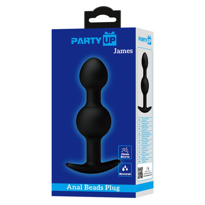 Party Up JAMES Anal Bead Plug - Black 10.4 cm Beaded Butt Plug – Sex toys NZ by Naughtyhut. Discreet delivery nationwide.