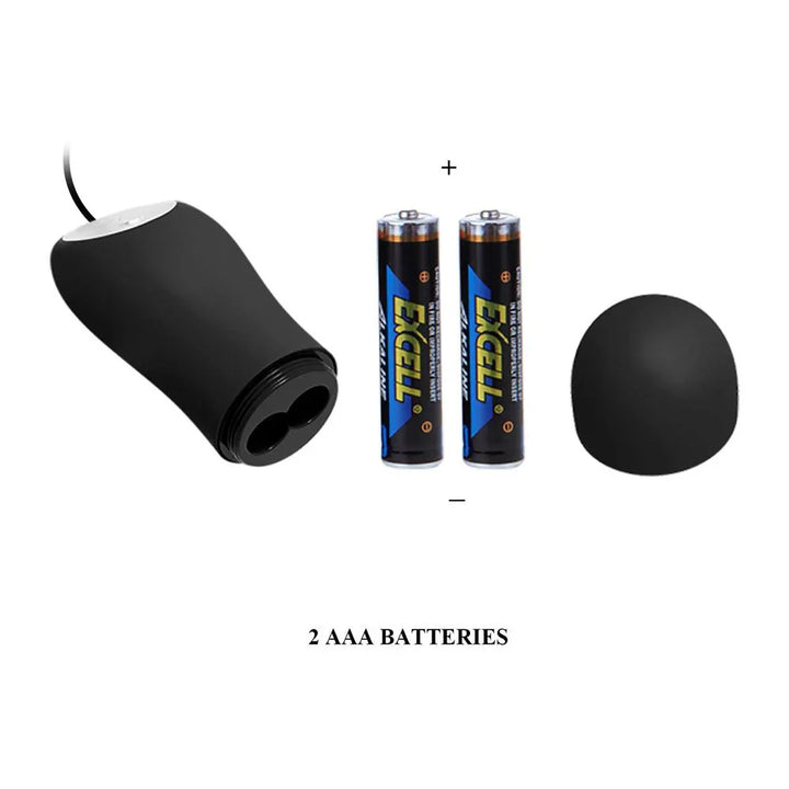 Party Up Jason bullet controller opened beside two AAA batteries and its end cap