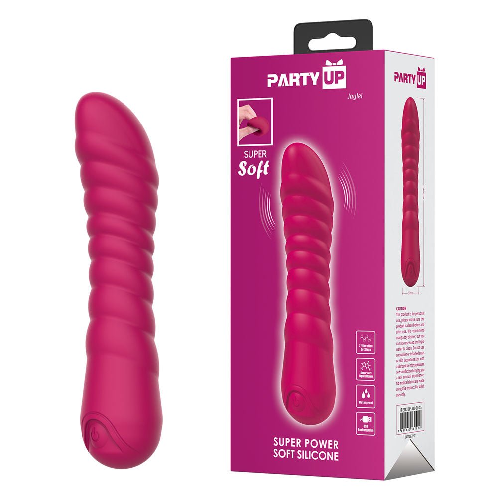 Party Up JAYLEI - Pink - Pink 14.6 cm USB Rechargeable Vibrator – Sex toys NZ by Naughtyhut. Discreet delivery nationwide.
