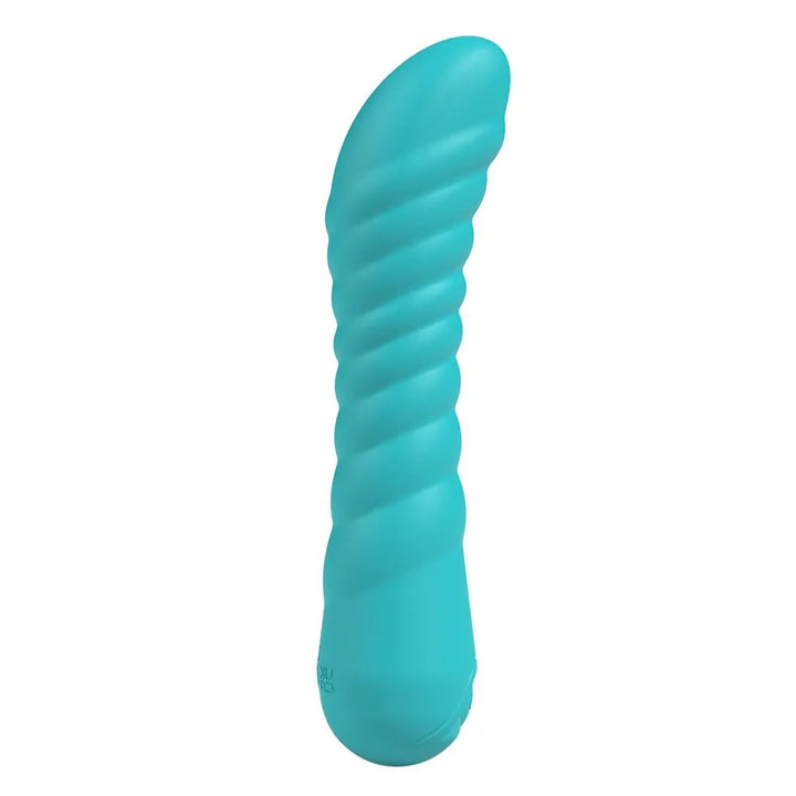 Party Up Jaylei in Teal curved to one side, showing the flexible ribbed shaft