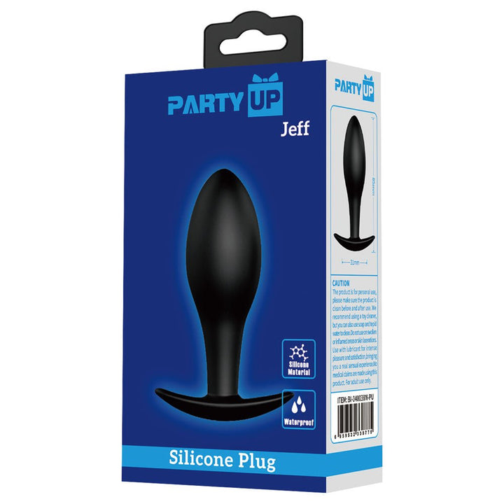 Party Up JEFF Silicone Plug - Black 8.5 cm Butt Plug – Sex toys NZ by Naughtyhut. Discreet delivery nationwide.