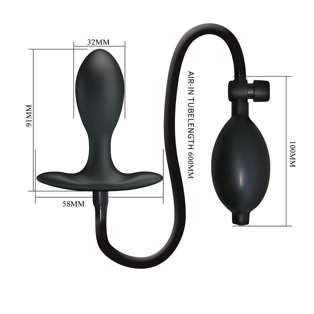 Buy Party Up KEVIN Inflatable Butt Plug - Black 9.1 cm Inflatable Butt Plug – Naughtyhut NZ sex toys online. Discreet delivery & top brands.