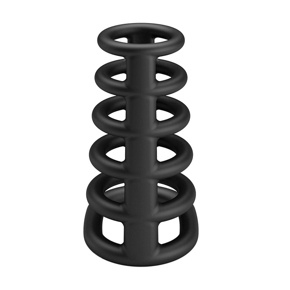 Buy Party Up KIM Cock Cage - Black Cock Ring Cage – Naughtyhut NZ sex toys online. Discreet delivery & top brands.