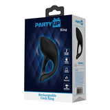 Buy Party Up KING Rechargeable Cock Ring - Black USB Rechargeable Cock Ring – Naughtyhut NZ sex toys online. Discreet delivery & top brands.