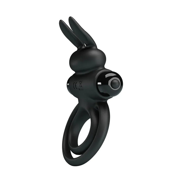 Party Up Lawrence in Black in side profile, both rings hanging below the ears