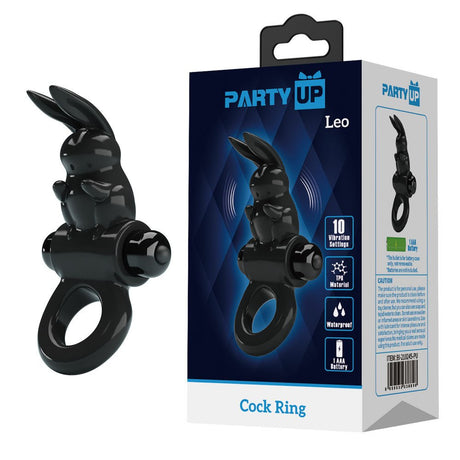 Buy Party Up LEO Vibrating Cock Ring - Black Vibrating Cock Ring – Naughtyhut NZ sex toys online. Discreet delivery & top brands.