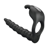Buy Party Up MARCUS Ring & Anal Plug - Black USB Rechargeable Vibrating Cock Ring with Double Penetrator – Naughtyhut NZ sex toys online. Discreet delivery & top brands.