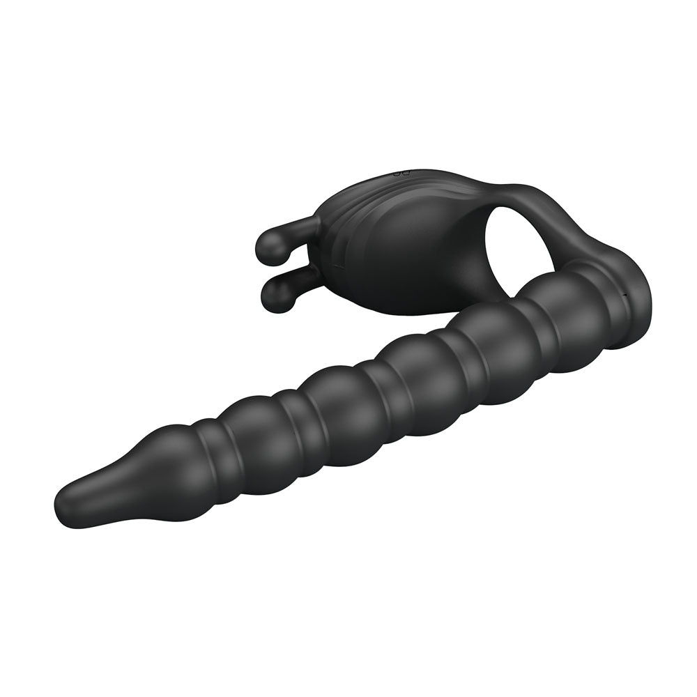 Buy Party Up MARCUS Ring & Anal Plug - Black USB Rechargeable Vibrating Cock Ring with Double Penetrator – Naughtyhut NZ sex toys online. Discreet delivery & top brands.