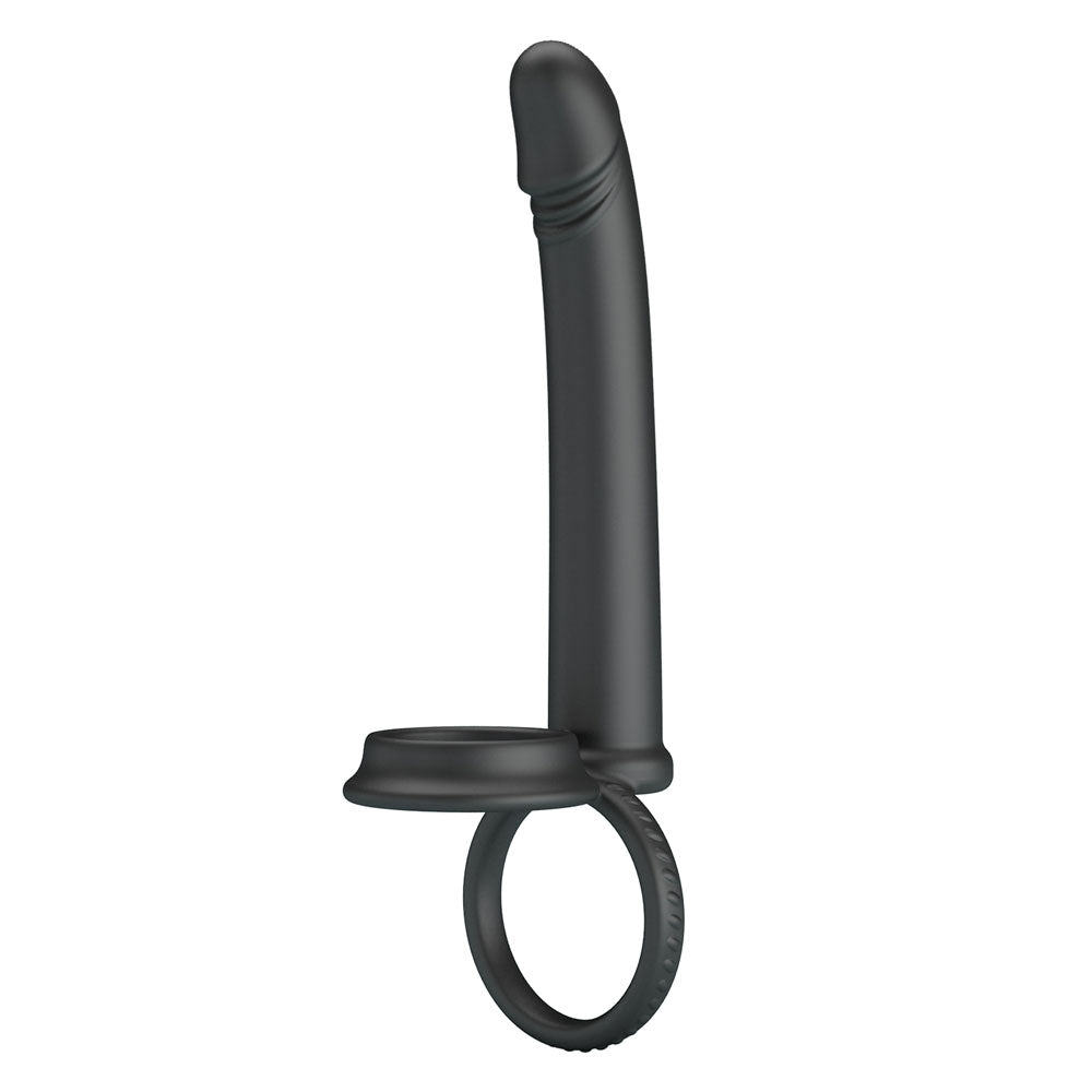 Party Up MARTIN Double Penetrator - Black Cock & Ball Rings with Double Penetrator – Sex toys NZ by Naughtyhut. Discreet delivery nationwide.