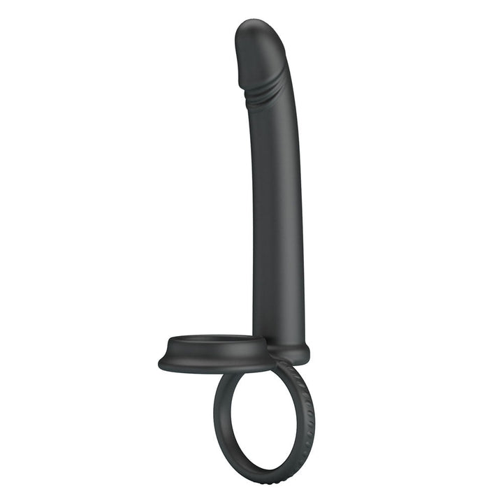 Party Up MARTIN Double Penetrator - Black Cock & Ball Rings with Double Penetrator – Sex toys NZ by Naughtyhut. Discreet delivery nationwide.