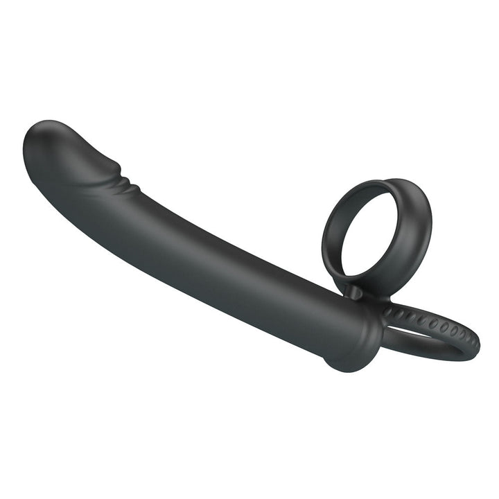 Party Up MARTIN Double Penetrator - Black Cock & Ball Rings with Double Penetrator – Sex toys NZ by Naughtyhut. Discreet delivery nationwide.