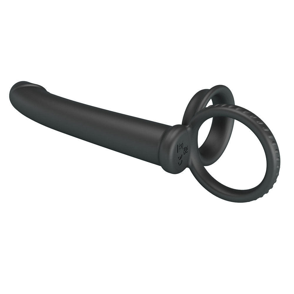 Party Up MARTIN Double Penetrator - Black Cock & Ball Rings with Double Penetrator – Sex toys NZ by Naughtyhut. Discreet delivery nationwide.