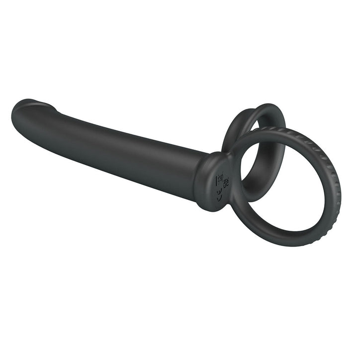 Party Up MARTIN Double Penetrator - Black Cock & Ball Rings with Double Penetrator – Sex toys NZ by Naughtyhut. Discreet delivery nationwide.