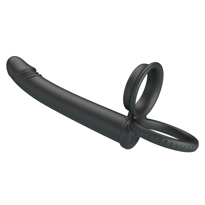 Party Up MARTIN Double Penetrator - Black Cock & Ball Rings with Double Penetrator – Sex toys NZ by Naughtyhut. Discreet delivery nationwide.