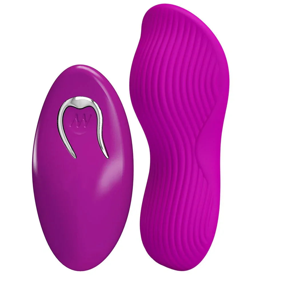 Party Up Michael panty vibe and remote in Pink side by side, ribbed pad on the right