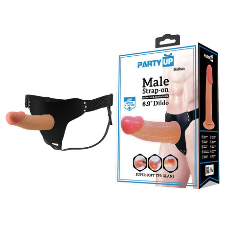 Buy Party Up NATHAN Strap - On - Flesh 17.5 cm Hollow Strap - On – Naughtyhut NZ sex toys online. Discreet delivery & top brands.