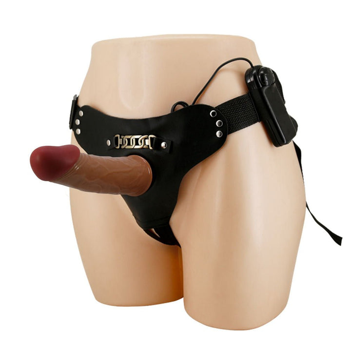 Party Up NELSON Vibrating Strap - On - Brown 17.5 cm Vibrating Hollow Strap - On – Sex toys NZ by Naughtyhut. Discreet delivery nationwide.