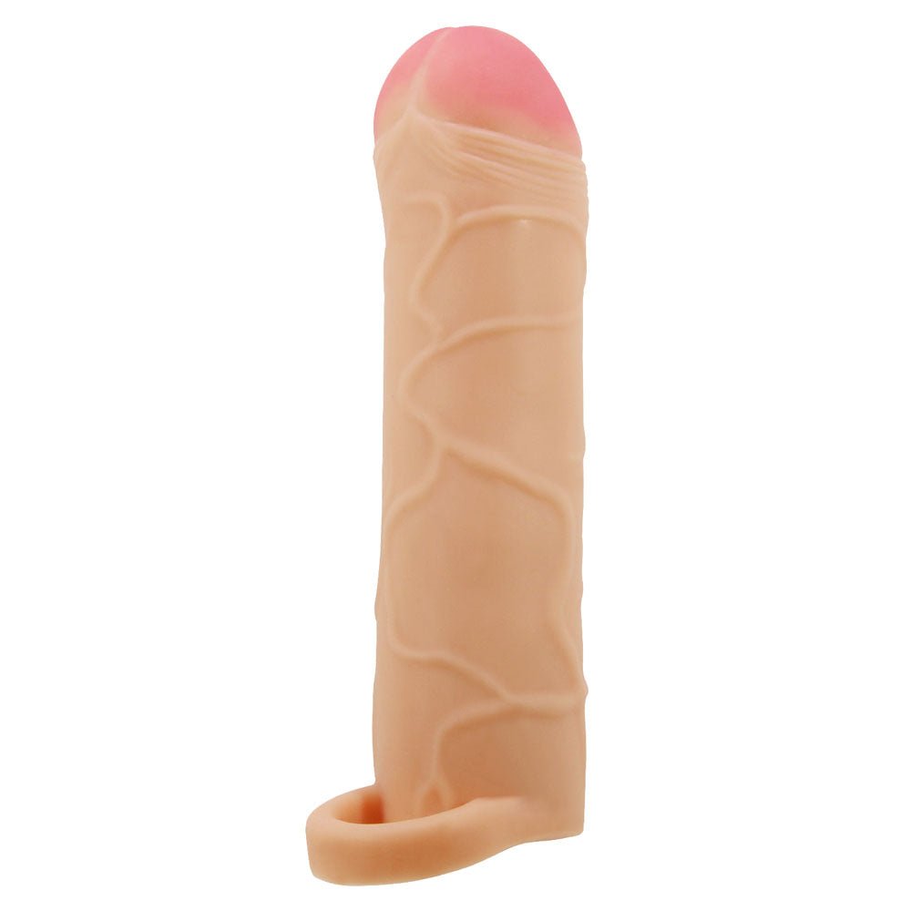 Buy Party Up OWEN 1 Inch Extender Sleeve - Flesh 1 Inch Penis Extender Sleeve with Ball Strap – Naughtyhut NZ sex toys online. Discreet delivery & top brands.