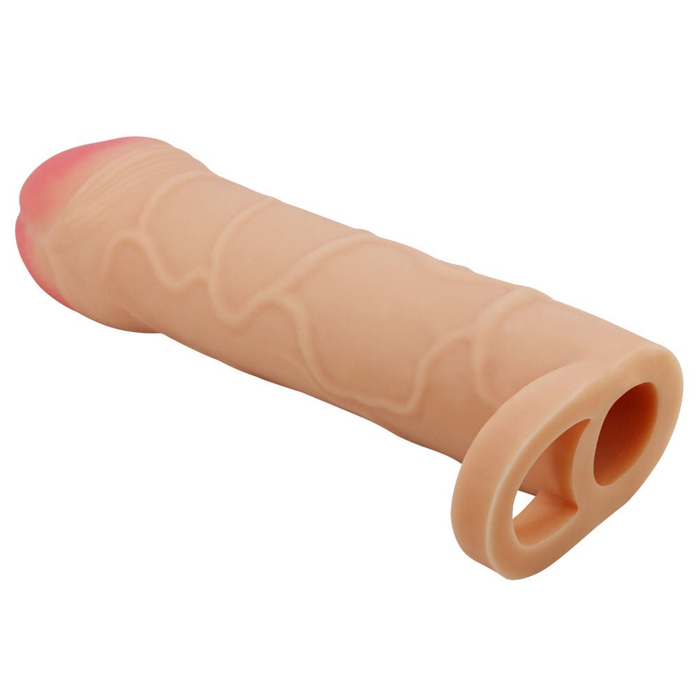 Buy Party Up OWEN 1 Inch Extender Sleeve - Flesh 1 Inch Penis Extender Sleeve with Ball Strap – Naughtyhut NZ sex toys online. Discreet delivery & top brands.