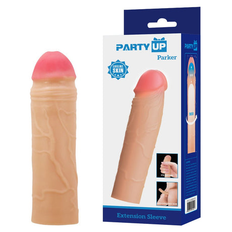Buy Party Up PARKER 2 Inch Extender Sleeve - Flesh 2 Inch Penis Extender Sleeve – Naughtyhut NZ sex toys online. Discreet delivery & top brands.