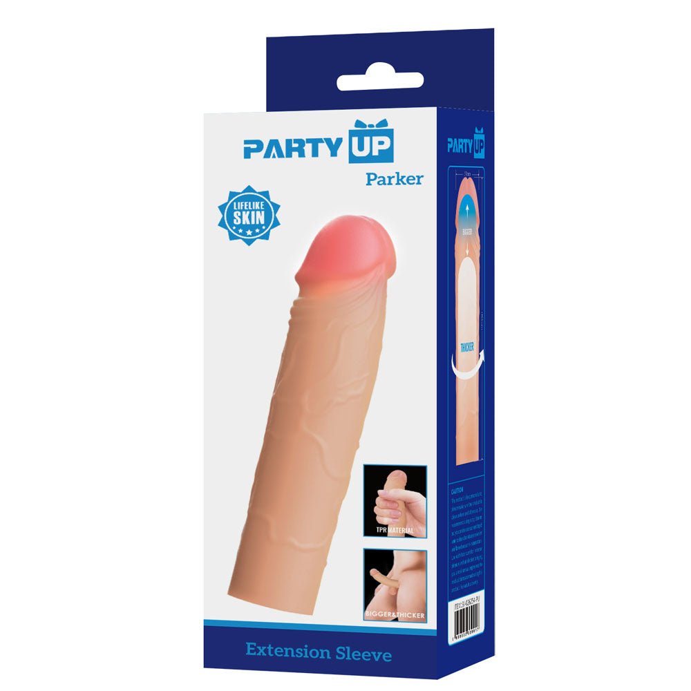 Buy Party Up PARKER 2 Inch Extender Sleeve - Flesh 2 Inch Penis Extender Sleeve – Naughtyhut NZ sex toys online. Discreet delivery & top brands.