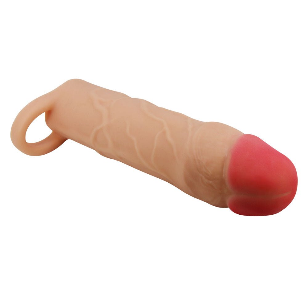 Buy Party Up PATRICK 2 Inch Extender Sleeve - Flesh 2 Inch Penis Extender Sleeve with Ball Strap – Naughtyhut NZ sex toys online. Discreet delivery & top brands.