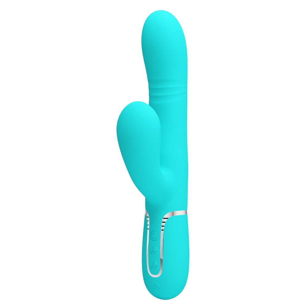 Buy Party Up PAUL Rolling Beads Vibrator - Teal - Teal 22.6 cm USB Rechargeable Thrusting Rabbit Vibrator – Naughtyhut NZ sex toys online. Discreet delivery & top brands.